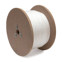 Mibro - Rope; Type: Smooth Braid ; Head/Holder Diameter (Inch): 1/4 ; Material: Nylon ; Load Capacity (Lb.): 90.000 ; Maximum Length: 1000.00 ; Color: White - Exact Industrial Supply