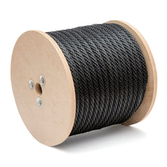 Mibro - Rope; Type: Solid Braid ; Head/Holder Diameter (Inch): 3/8 ; Material: Polypropylene ; Load Capacity (Lb.): 140.000 ; Maximum Length: 600.00 ; Color: Black - Exact Industrial Supply