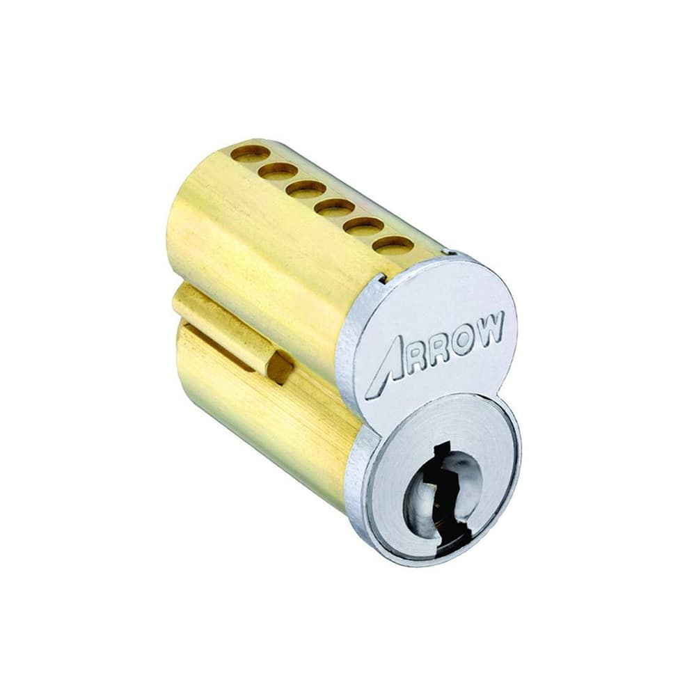 Arrow Lock - Cylinders; Type: Interchangeable Core ; Keying: EB Keyway ; Number of Pins: 6 ; Material: Brass ; Finish/Coating: Satin Chrome - Exact Industrial Supply