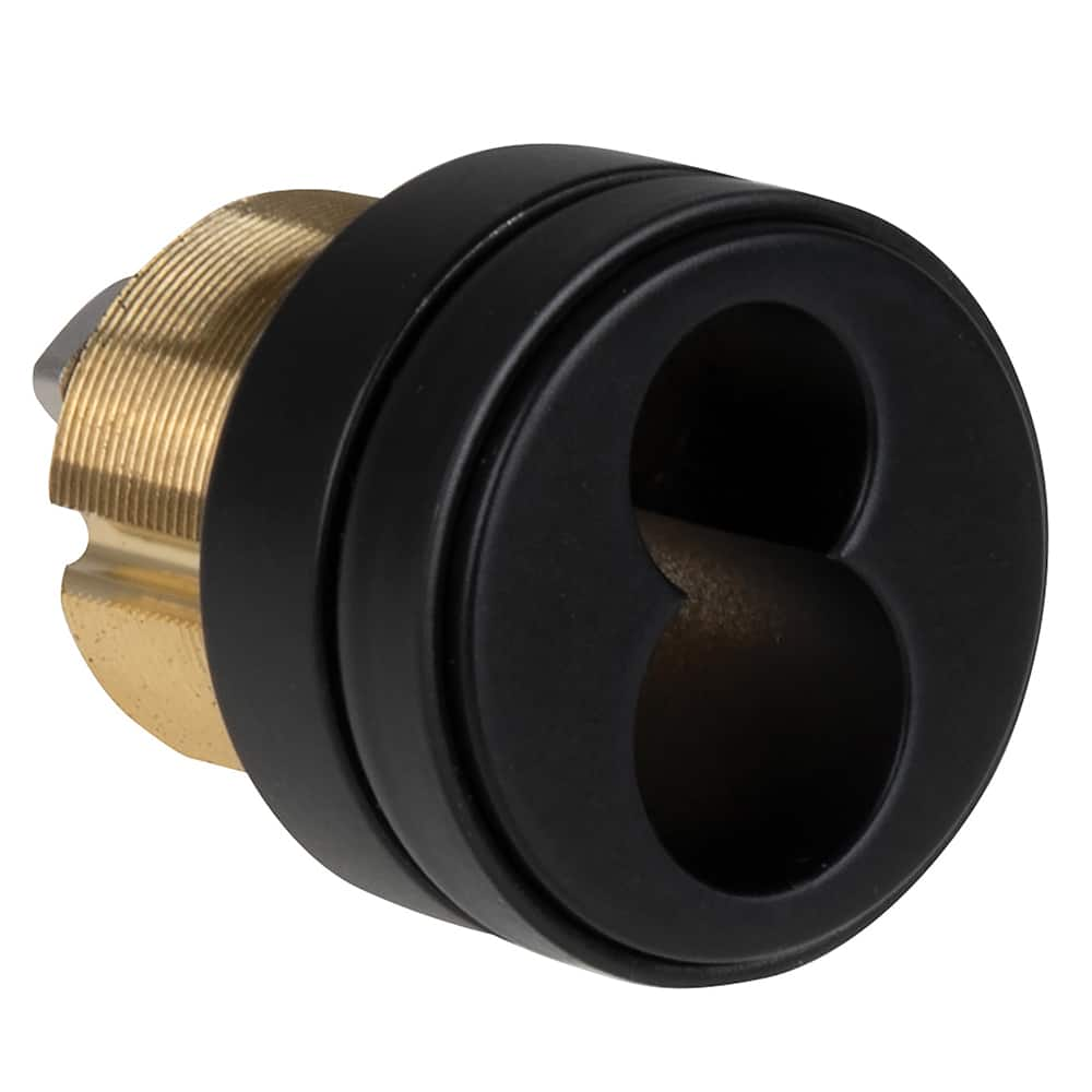 Schlage - Cylinders; Type: Mortise ; Keying: Less Core ; Number of Pins: 6 ; Material: Brass ; Finish/Coating: Black - Exact Industrial Supply