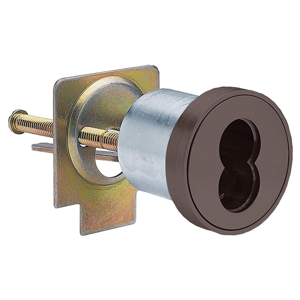 Schlage - Cylinders; Type: Mortise ; Keying: Less Core ; Number of Pins: 7 ; Material: Brass ; Finish/Coating: Oil Rubbed Bronze - Exact Industrial Supply