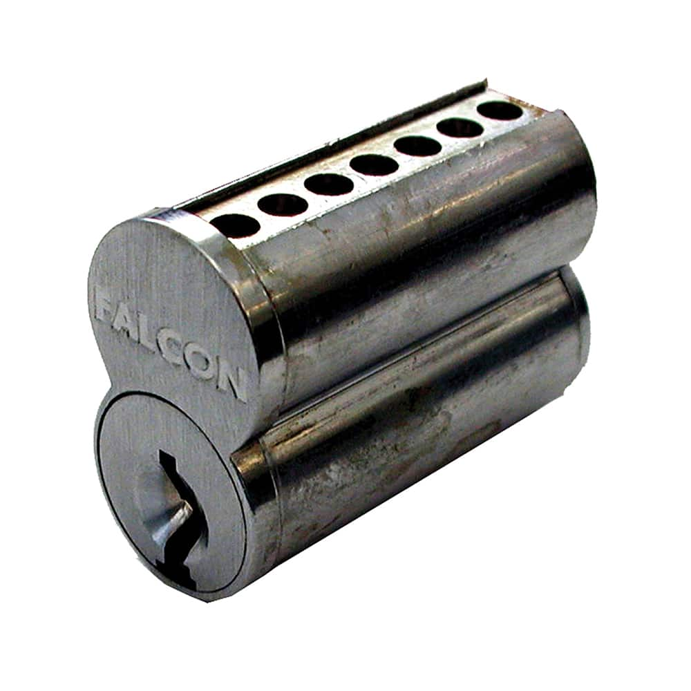 Falcon - Cylinders; Type: Interchangeable Core ; Keying: A Keyway ; Number of Pins: 7 ; Material: Brass ; Finish/Coating: Satin Chrome - Exact Industrial Supply