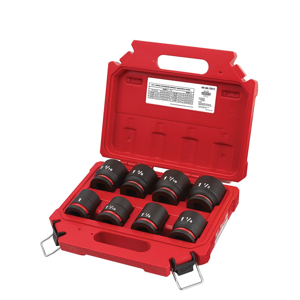 Milwaukee Tool - 8 Pc 3/4" Drive Socket Set - Exact Industrial Supply