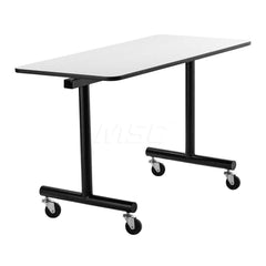 Mobile Work Center: 48″ OAD, 29″ OAH 300 lb Capacity, Medium Density Fibreboard & High Pressure Laminate Top, Gray Nebula