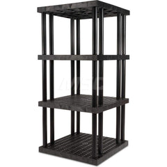 Plastic Shelving; Type: Fixed Shelving; Shelf Capacity (Lb.): 1500; Width (Inch): 36; Height (Inch): 75.000000; Depth: 36; Number of Shelves: 4; Color: Black