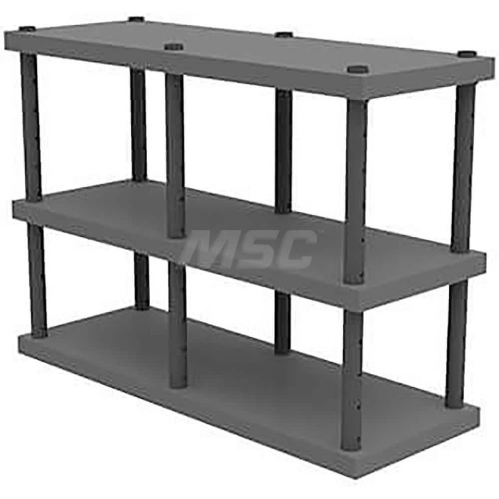 Plastic Shelving; Type: Adjustable Shelving; Shelf Capacity (Lb.): 1820; Width (Inch): 24; Height (Inch): 48.000000; Number of Shelves: 3; Color: Black