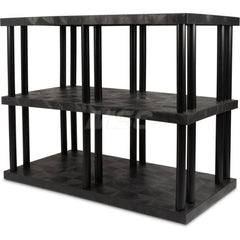 Plastic Shelving; Type: Fixed Shelving; Shelf Capacity (Lb.): 2705; Width (Inch): 36; Height (Inch): 51.000000; Number of Shelves: 3; Color: Black