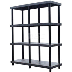 Plastic Shelving; Type: Raised Shelving; Shelf Capacity (Lb.): 2420; Width (Inch): 24; Height (Inch): 78.000000; Number of Shelves: 4; Color: Black