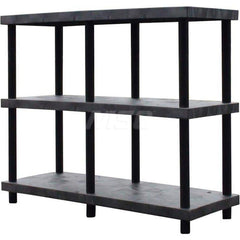 Plastic Shelving; Type: Raised Shelving; Shelf Capacity (Lb.): 1820; Width (Inch): 24; Height (Inch): 54.000000; Number of Shelves: 3; Color: Black