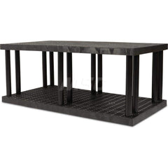 Plastic Shelving; Type: Fixed Shelving; Shelf Capacity (Lb.): 1375; Width (Inch): 36; Height (Inch): 27.000000; Number of Shelves: 2; Color: Black