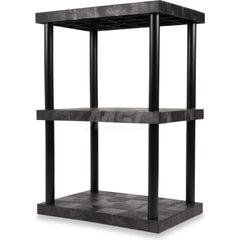 Plastic Shelving; Type: Fixed Shelving; Shelf Capacity (Lb.): 990; Width (Inch): 24; Height (Inch): 51.000000; Depth: 36; Number of Shelves: 3; Color: Black