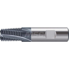 Helical Flute Thread Mill: 1-2-1/2, Internal, 5 Flute, Solid Carbide 11-1/2 TPI, AlTiN Coated