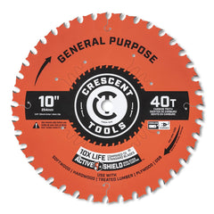 Wet & Dry Cut Saw Blade: 10″ Dia, 5/8″ Arbor Hole, 0.098″ Kerf Width, 40 Teeth Use on General Purpose