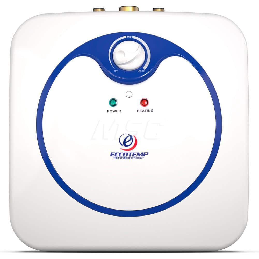 Electric Water Heaters; Style: Mini Tank Water Heater; Voltage: 110-120 V; Wire Gauge: 8; Temperature Rise: 140 ™F @ 1.5 GPM; Kilowatts: 1.44; Tank Capacity (Gal.): 7.00; Diameter/Width (Inch): 17; Amperage Rating: 12; Phase: Single Phase; Description: Ec