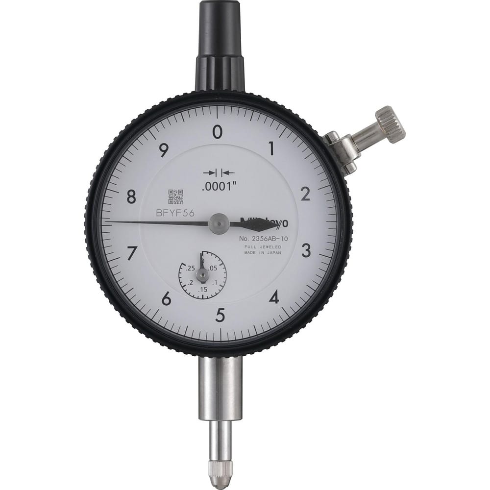 Dial Drop Indicators; Accuracy (Decimal Inch): 0.0001; Back Type: Flat; Indicator Style: Lever; Bearing Type: Jeweled; Dial Graduation (Decimal Inch): 0.000100; Dial Reading: 0-10; Measuring Force (N): 2.00; Base Mount Type: Clamp-on; Stem Diameter (Inch)