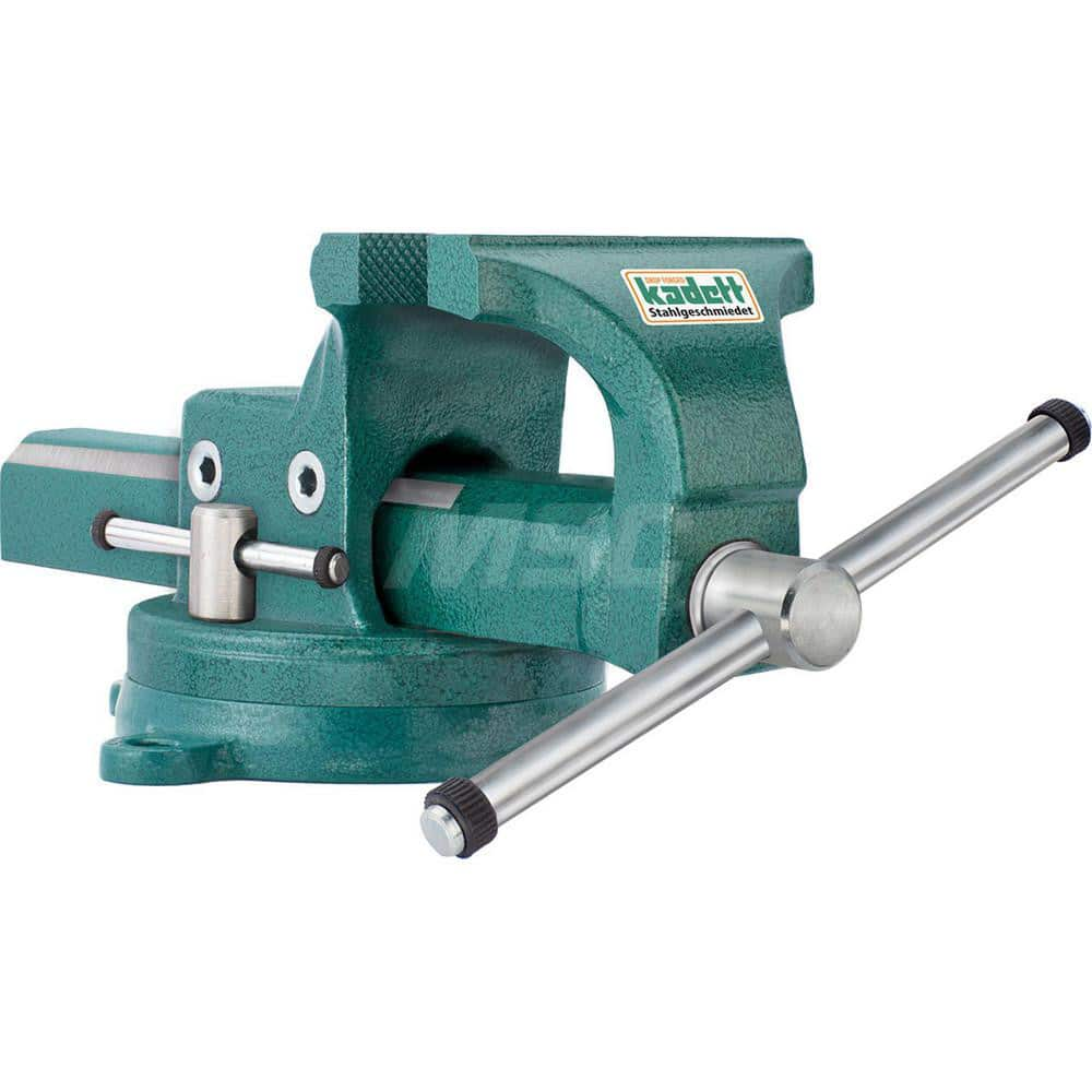 Bench Vise: 8″ Jaw Width, 8″ Jaw Opening, 4″ Throat Depth Swivel, Drop Forged Steel