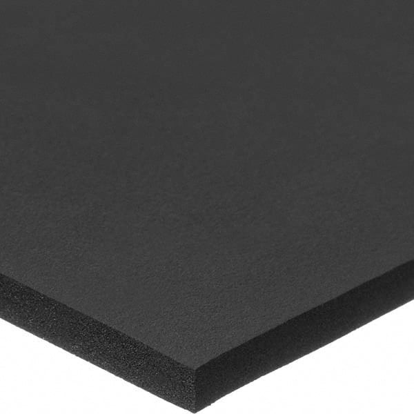 Closed Cell EPDM Foam: 36″ Wide, 36″ Long, Black Plain Backing