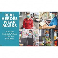 NMC - Banners Message Type: Safety Reinforcement & Motivational Legend: Real Heroes Wear Masks - Makers Industrial Supply