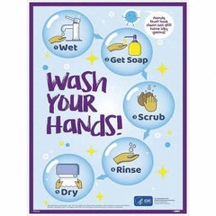 NMC - "COVID-19 - Wash Your Hands", 18" Wide x 24" High, Paper Safety Sign - Makers Industrial Supply