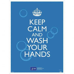 NMC - "COVID-19 - Keep Calm And Wash Your Hands", 18" Wide x 24" High, Paper Safety Sign - Makers Industrial Supply