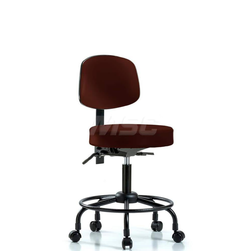 Lab Stool: Vinyl, 24″ Seat Width, 24″ Seat Depth Round Height