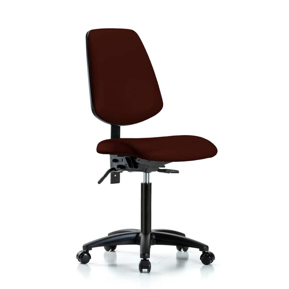 Task Chair: Vinyl, Burgundy