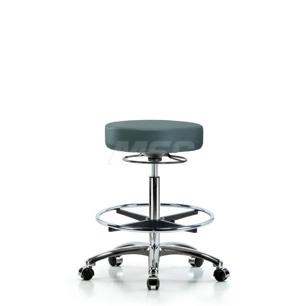 Lab Stool: Vinyl, 25″ Seat Width, 25″ Seat Depth Round Height