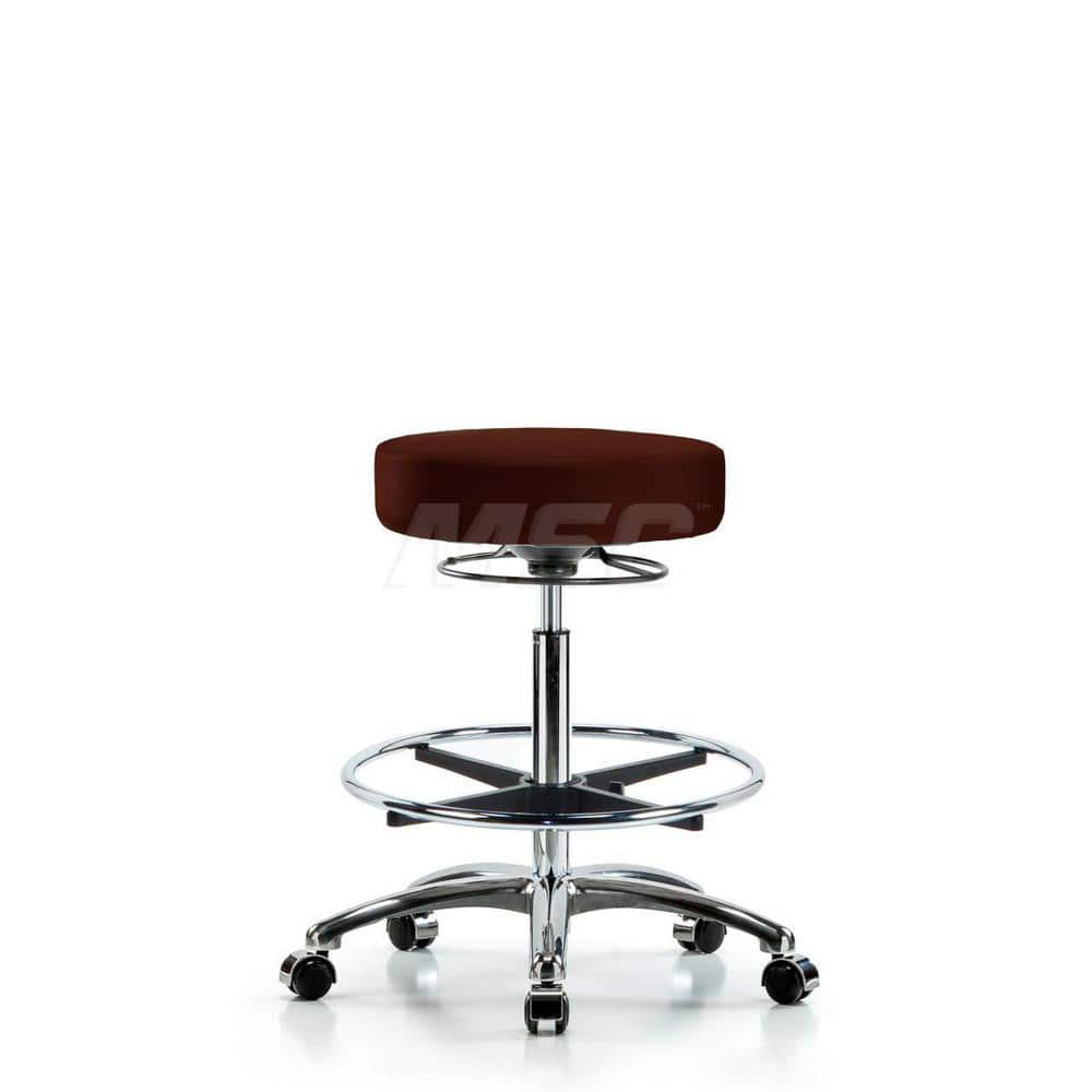 Lab Stool: Vinyl, 25″ Seat Width, 25″ Seat Depth Round Height