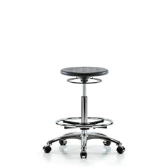 Lab Stool: Polyurethane, 25″ Seat Width, 25″ Seat Depth Round Height