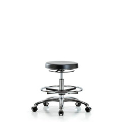 Lab Stool: Polyurethane, 25″ Seat Width, 25″ Seat Depth Round Height