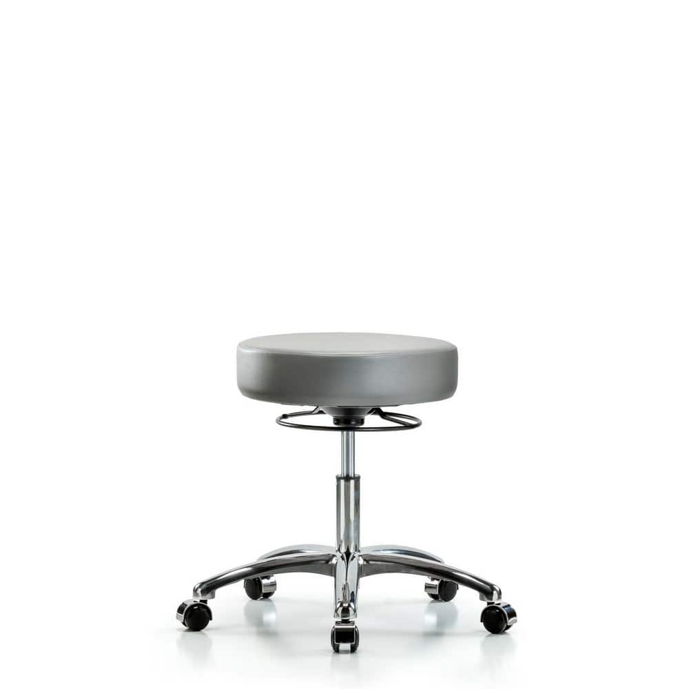 Lab Stool: Vinyl, 25″ Seat Width, 25″ Seat Depth Round Height