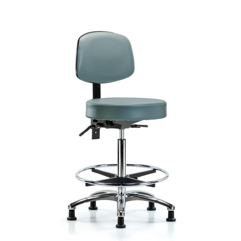 Lab Stool: Vinyl, 25″ Seat Width, 25″ Seat Depth Round Height