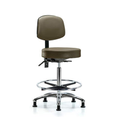 Lab Stool: Vinyl, 25″ Seat Width, 25″ Seat Depth Round Height