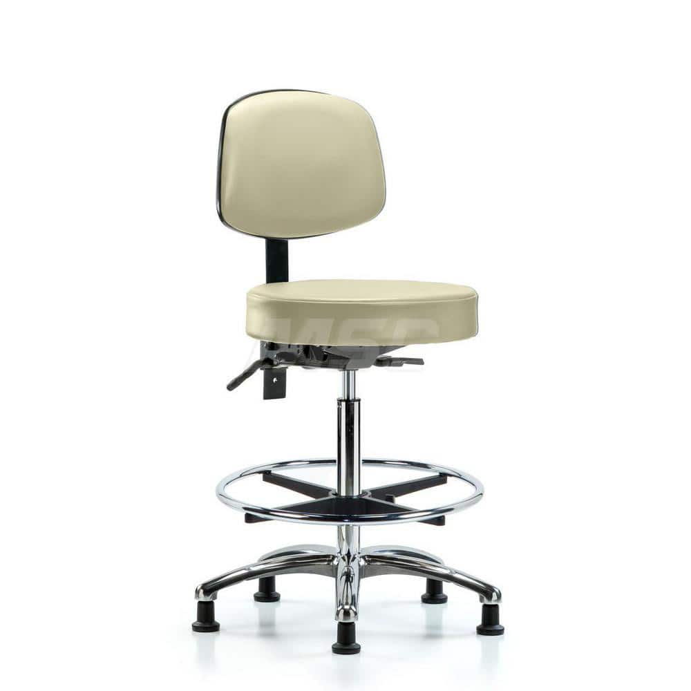 Lab Stool: Vinyl, 25″ Seat Width, 25″ Seat Depth Round Height