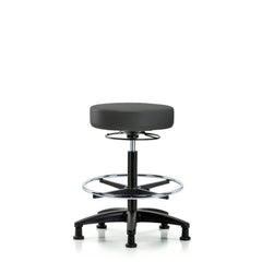 Lab Stool: Vinyl, 24″ Seat Width, 24″ Seat Depth Round Height