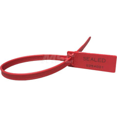 Security Seals; Type: Security Seal; Tamper-Evident Plastic Seal; Overall Length (Decimal Inch): 9.50000; 9.50; Operating Length: 7; 7 in; Breaking Strength: 112.000; Material: Polypropylene; Plastic; Color: Red; Various; Breaking Strength (Kgs): 51.00; S