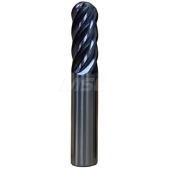 Ball End Mill: 0.4724″ Dia, 6 Flute, Solid Carbide 83 mm OAL, 12 mm Shank Dia, 35 to 45 ° Helix, Ti-NAMITE-X Coated, Single End, Series 51B