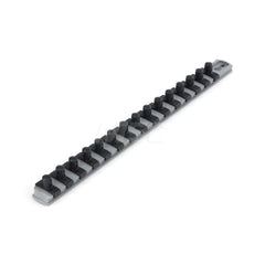 3/8 Inch Drive x 13 Inch Socket Rail, 15 Clips (Gray)