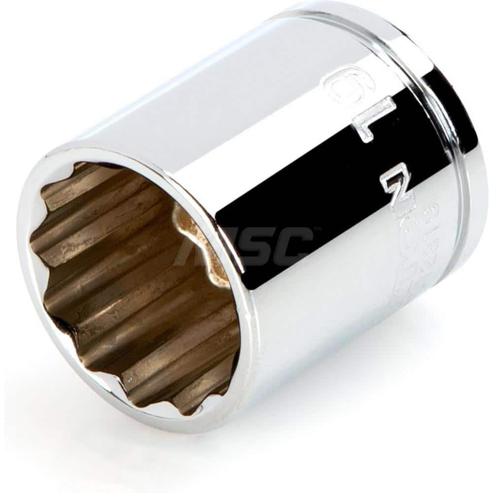 Hand Socket: 3/8″ Drive, 19 mm Socket, 12-Point Chrome-Plated & Polished