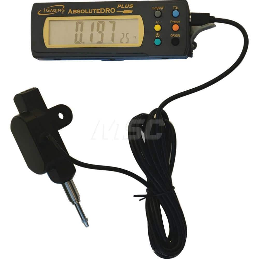 Remote Display Linear Gages; Maximum Measurement (Inch): 0.5; Maximum Measurement (mm): 12.7; Barrel Diameter (mm): 0.3750; Display Type: Digital LCD; Minimum Measurement (mm): 0; Accuracy (Decimal Inch): 0.0005; Maximum Measurement (Decimal Inch): 0.5; M