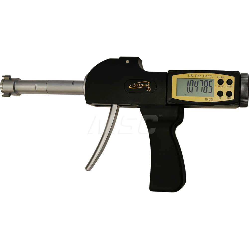 Electronic Inside Micrometer: 0.425 to 0.5″ Range, IP54 0.00005″ Resolution, 0.00015″ Accuracy, Micro USB Output