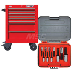 Tool Roller Cabinet: 8 Drawers Gloss Red, Vinyl Top