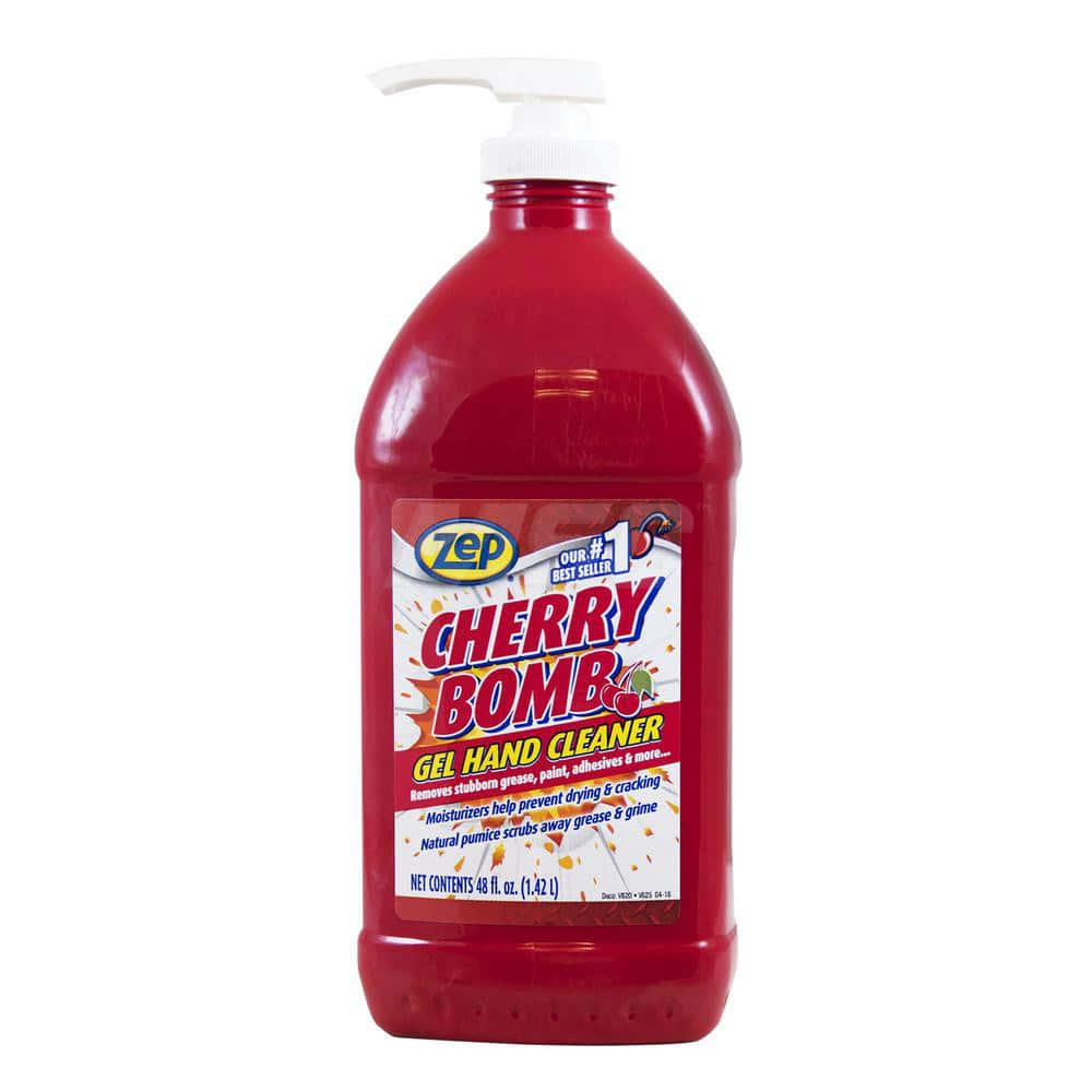 Hand Cleaner: 48 oz Bottle Gel, Red, Cherry Scent