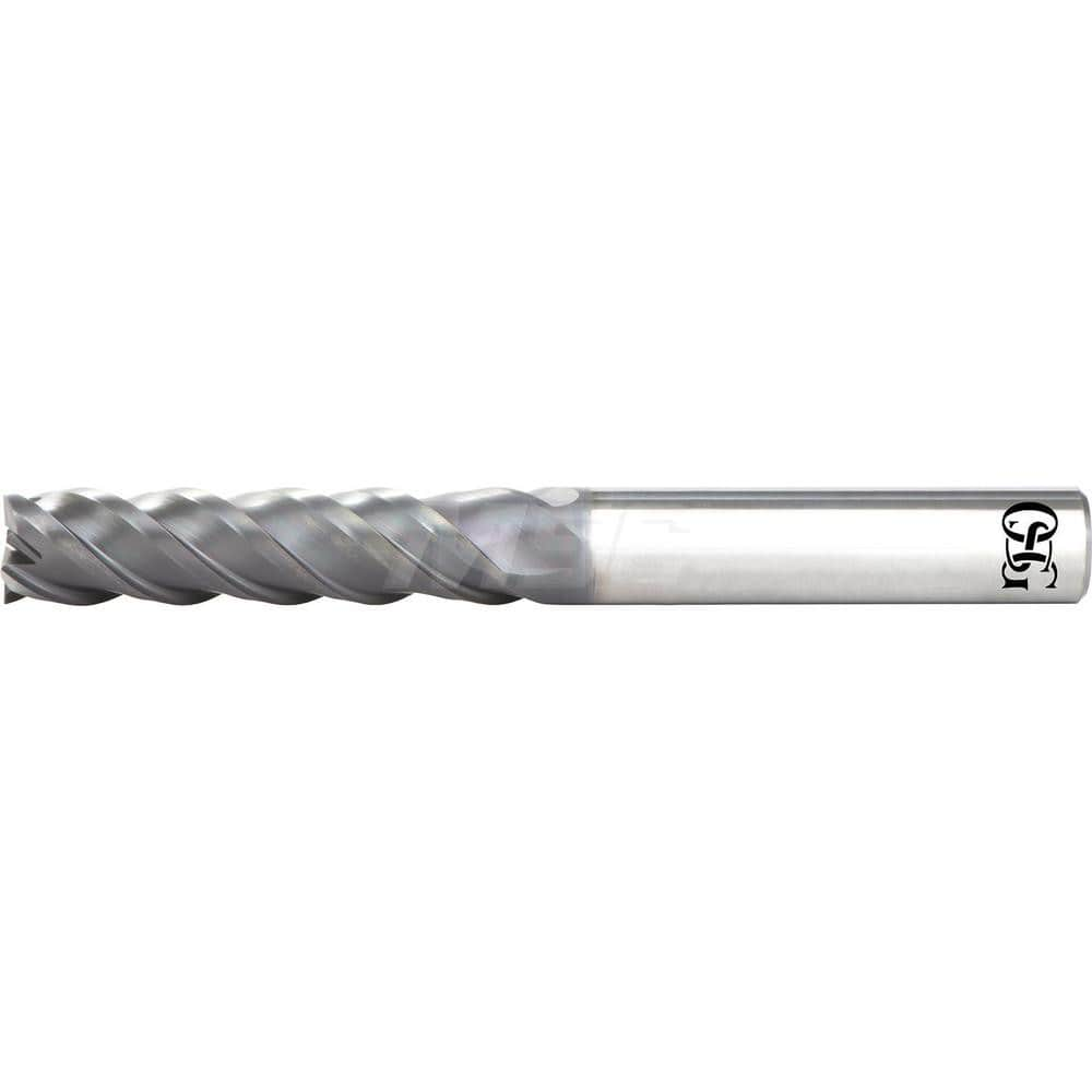 Square End Mill: 3/4'' Dia, 3'' LOC, 3/4'' Shank Dia, 6'' OAL, 5 Flutes, Solid Carbide Single End, Duarise Finish, 0 ° Variable Helix, Centercutting, RH Cut, RH Flute