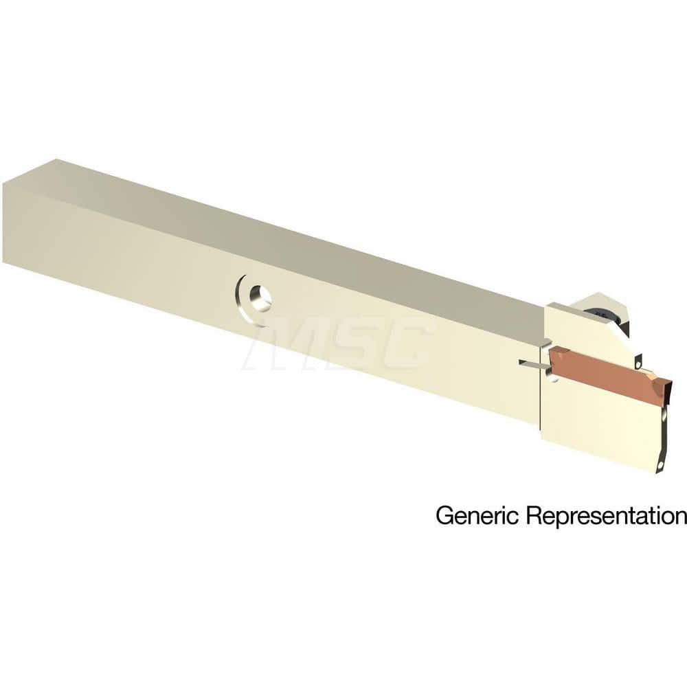 Indexable Cutoff Toolholder: 12.5 mm Max Depth of Cut, 25 mm Max Workpiece Dia, Left Hand 12 mm Shank Height, 12 mm Shank Width, Uses GCMN Inserts, Series GND