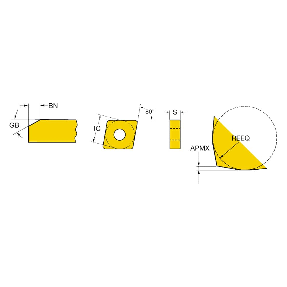 Turning Insert:  CNGX1204L02518AXA 7014,  Cubic Boron Nitride Uncoated Finish,  Neutral,  N/A Diamond,  Series  T-Max P