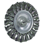 4" - Diameter Stem-Mounted Knot Wire Wheel; .020" - Diameter Steel Fill; 1/4" Stem - Makers Industrial Supply