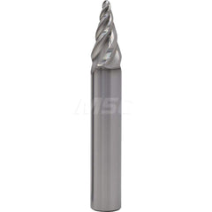 Barrel Cutter End Mills; End Type: Circle Segment Taper Form; Material: Solid Carbide; Taper Angle Per Side: 20.00; Small End Diameter (mm): 3.00; Shank Diameter (mm): 16.0000; Length of Cut (mm): 18.5000; Number of Flutes: 4; Helix Angle: 20.00; Finish/C