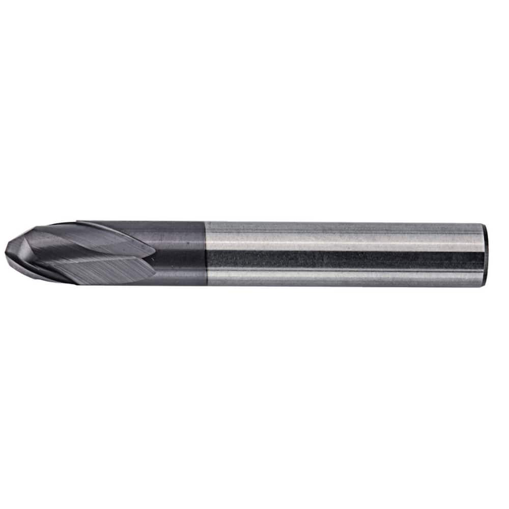 Ball End Mill: 0.6299″ Dia, 0.6299″ LOC, 2 Flute, Solid Carbide 140 mm OAL, 16 mm Shank Dia, 30 ° Helix, AlTiN Coated, Single End