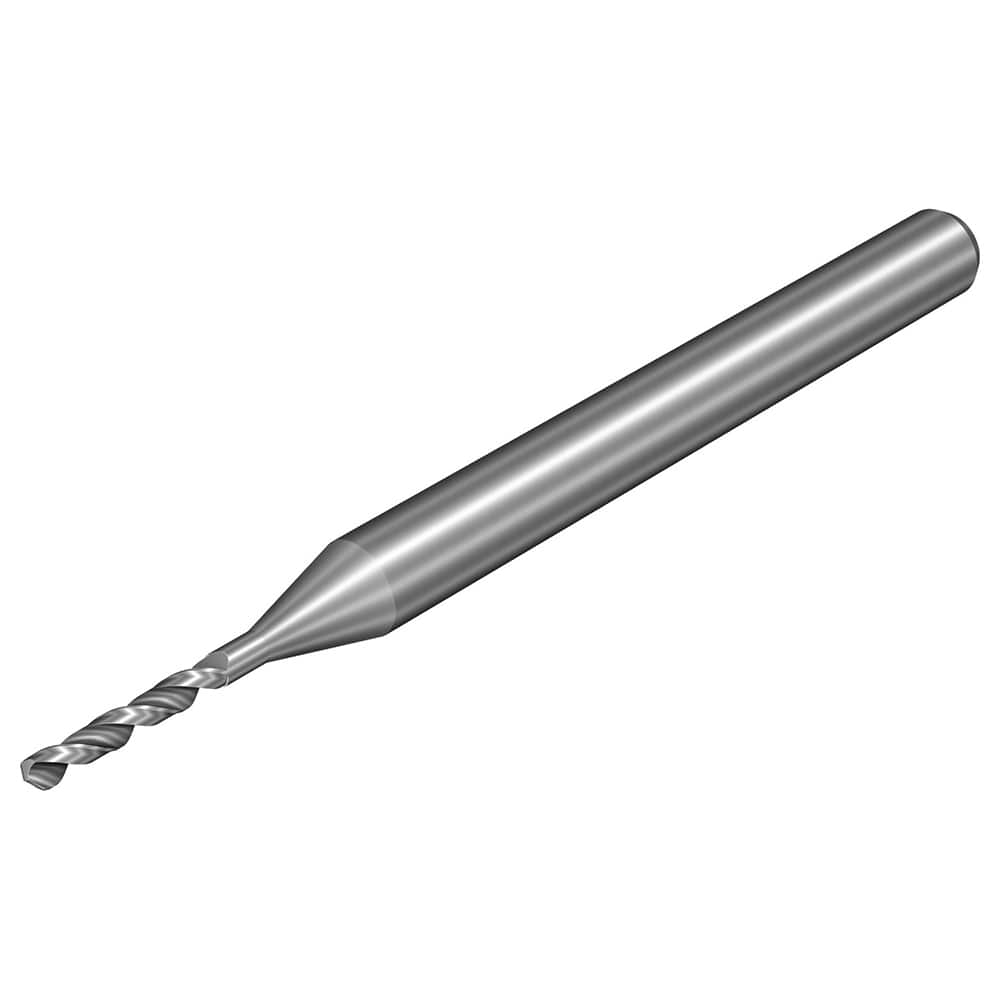 Micro Drill Bit: 0.0059″ Dia, 130 °, Solid Carbide Bright/Uncoated, 1.4961″ OAL, RH Cut, Spiral Flute, Straight-Cylindrical Shank, Series CoroDrill 462